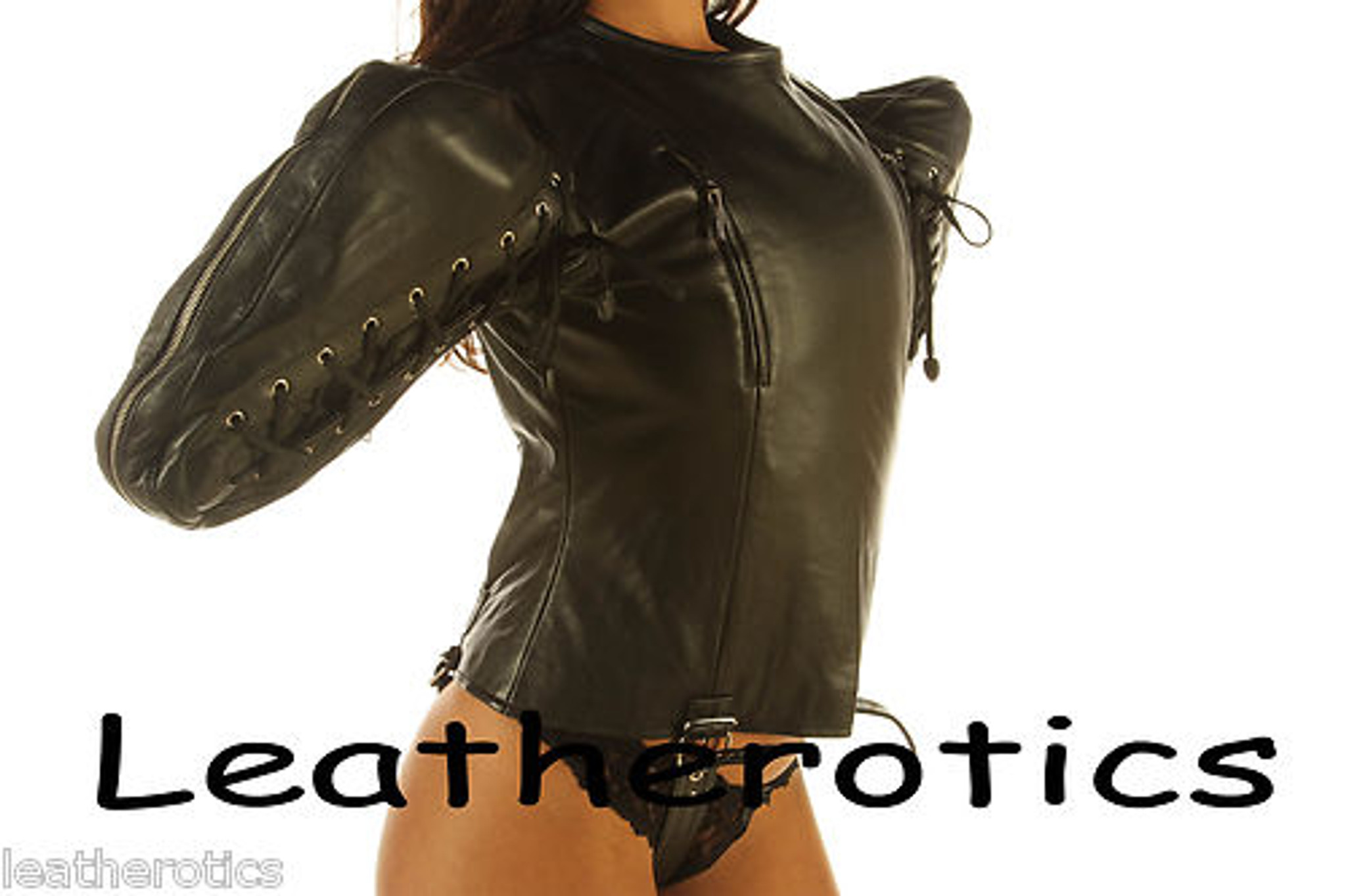 Leather bondage bag leather straitjacket body binder