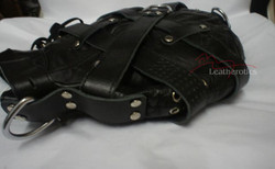 Goat Leather Tight mask  in black color pic 6