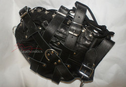 Goat Leather Tight mask  in black color pic  1