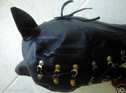 Leather cat mask full face to neck 