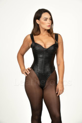 Leather Corset Dress Over-Bust Closed Crotch 1281