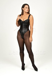 Leather Corset Dress Over-Bust Closed Crotch 1281