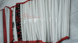 Leather Red and White Corset Basque - Front View
