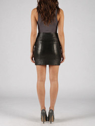 Black Leather Skirt Outfit - Back