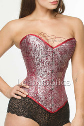Maroon Silk Busty Corset - side