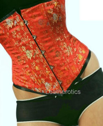 underbust silk corset red
