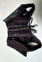 black leather shoulder neck corset - right