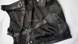 black leather spanking skirt