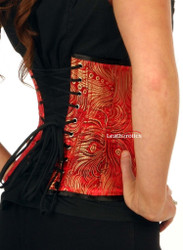Red Brocade Corset - Back View