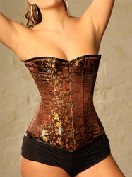 brown brocade corset