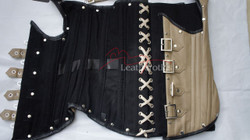 Womens Leather Steampunk Underbust Corset - Inside View