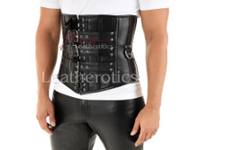 Black Leather Men's Corset