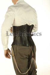 Men's Leather Corset Underbust - Back View