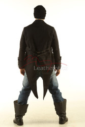 Men's Black Tailcoat Gothic Steampunk Jacket back view