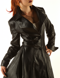 Ladies Leather Victorian Coat