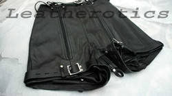 Leather Bondage Shorts with spiky panel