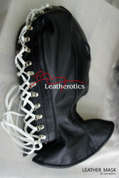 Leather Long Line Mask Hood bondage image 8