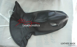 Leather Long Line Mask Hood bdsm image 7