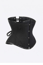 Steel boned cotton corset close fit shaping waist belt