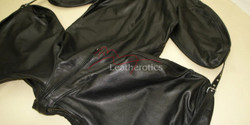 Leather Bodybag Bondage B-Suit with Mask Restraint Gimp suit pic 2