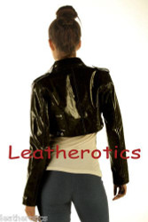 Ladies Leather High Waisted Short Jacket M85 image 3