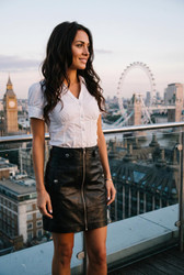 Leather Pencil Mini Skirt - Lifestyle 2
