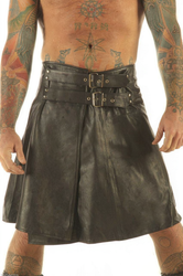 leather kilt wrap around - front