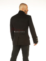 Mens Steampunk Military Top coat - back