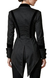 Back view of ladies swallow tail jacket showing elegant tailcoat design