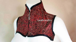 Maroon LARP Shoulder Corset With Gloves - Front