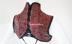 Maroon LARP Shoulder Corset With Gloves -  Back