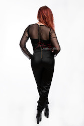 Summer Jumpsuit With Mesh Arms Black - Back