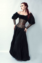 Gold and Black Brocade Corset