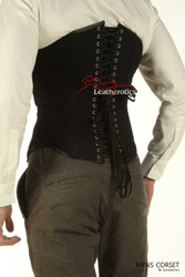 Cotton Waist Trainer Men's Corset - Back View
