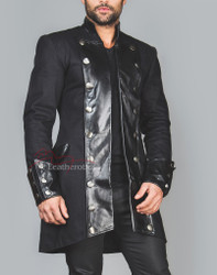 Unique Gothic Steampunk Jacket with Leather details