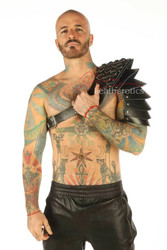 leather spaulders - front view