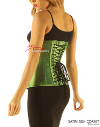 Underbust Satin Green Corset - Side View