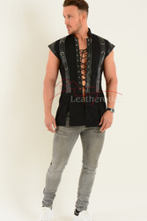 Viking Leather vest front view