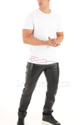 Mens genuine leather pants 5