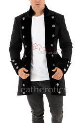 Steampunk Velvet Jacket in Red & Black
