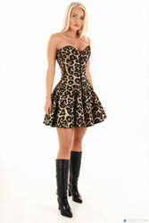 Long Corseted Skirt Leopard Print