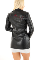 Women's Leather Blazer Tunic back view