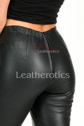 Perforated Leather Leggings - details