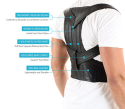Support for back leather brace 