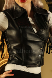 Sexy Leather waistcoat - side