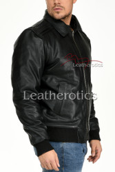 Leather Jacket With Classic Collar 2