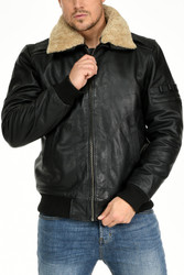 Leather Jacket With Fur Collar 7