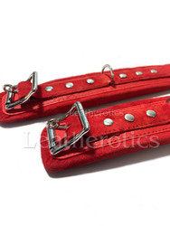 Red Suede Leather Arm Cuffs 8