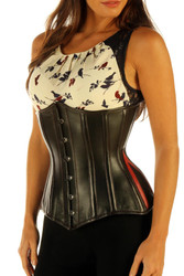 Black & Red Leather Corset for women