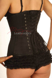 Black Longline Underbust Corset - Back View